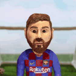 Claymation Lionel Messi And Goat GIF