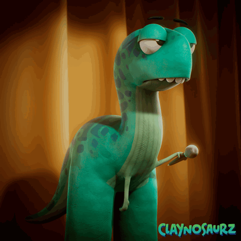 Claynosaurz Is The Name Of The Dinosaur In This Cartoon GIF