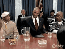 Clayton Bigsby Splashing Water At A Meeting GIF