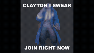 Clayton I Swear Join Right Now With A Pixelated Image Of Clayton GIF