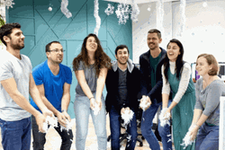 Clean White Falling Confetti GIF