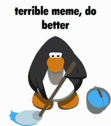 Cleaning Penguin Terrible Memes GIF