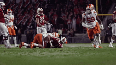 Clemson And Opponent Fell Down GIF