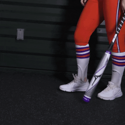 Clemson Blonde Player Holding Baseball Bat GIF