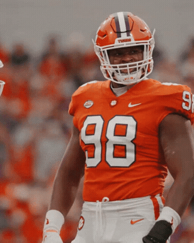 Clemson Football Player Number 98 Helmet GIF