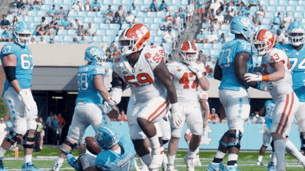 Clemson Player Hand Warning GIF