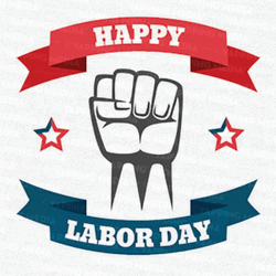 Clenched Fist Strength Happy Labor Day  GIF