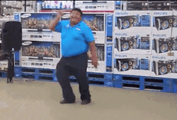 Clerk Dancing In Walmart Funny GIF