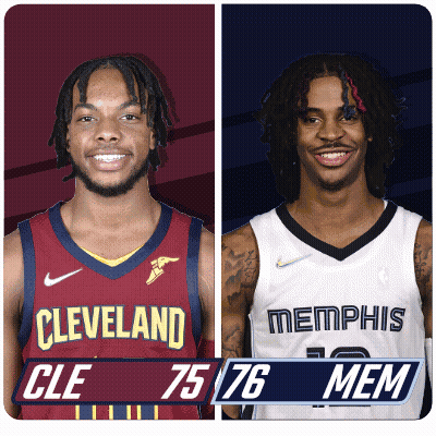 Cleveland And Memphis Basketball Players Standing Together GIF