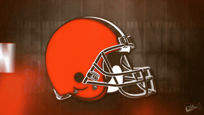 Cleveland Browns Football Helmet On Brown And White Background GIF