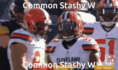 Cleveland Browns Football Player In Front Of Teammates GIF