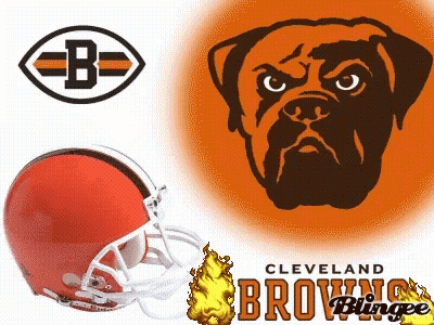 Cleveland Browns Logo With Helmet And Dog GIF