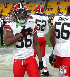 Cleveland Browns MJ Stewart Jr Chest Pound GIF