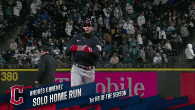 Cleveland Indians Player Running In Front Of Crowd GIF