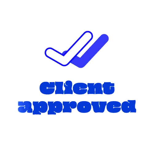 Client Approved Logo With Blue Check Sticker