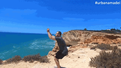 Cliff Backflip GIF