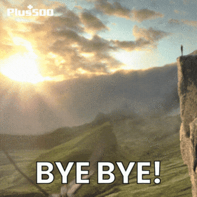 Cliff With Bye Bye Text GIF