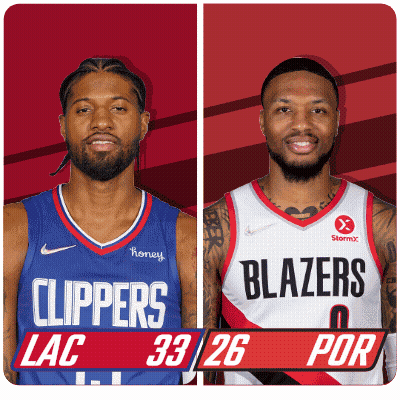 Clippers And Blazers Basketball Players GIF