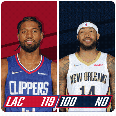 Clippers And New Orleans Basketball Players Standing Together GIF