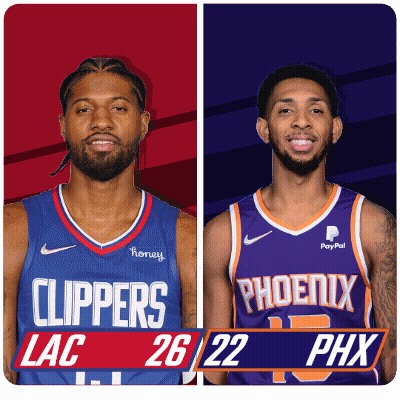 Clippers And Phoenix Basketball Players GIF