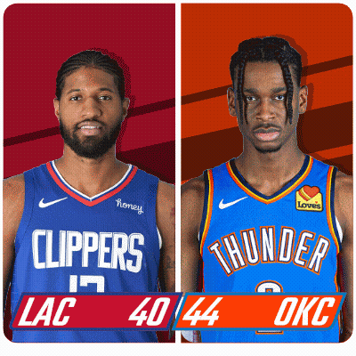 Clippers And Thunder Basketball Players GIF