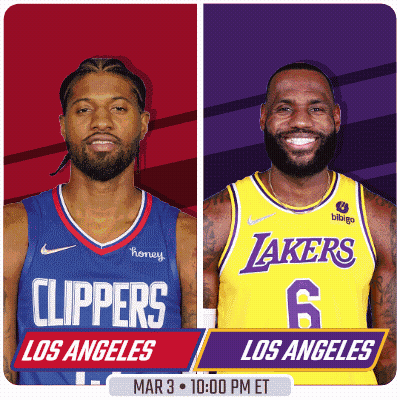Clippers Versus Lakers Basketball Game GIF