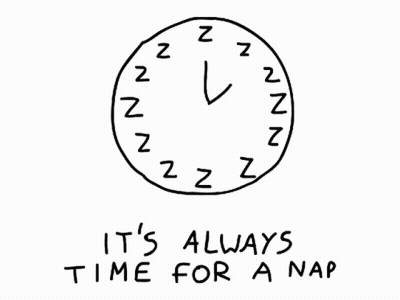 Clock Saying It's Always Time For A Nap GIF