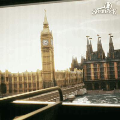 Clock Tower With Sherlock Logo GIF