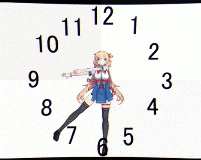 Clock With Girl Standing In Front GIF