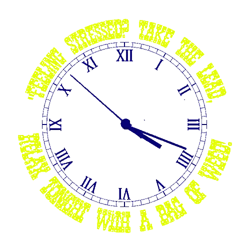 Clock With Marijuana Bag And Stress Relief Message Sticker