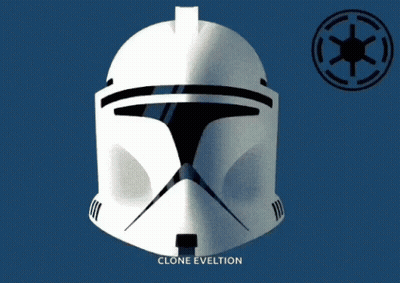 Clone Evolution Helmet With Star Wars Logo GIF