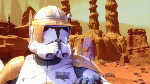 Clone Trooper In Rocky Desert GIF
