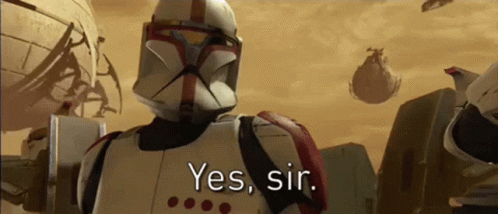 Clone Trooper Says Yes Sir In Desert GIF