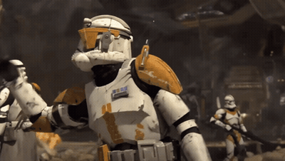 Clone Trooper With Commander Badge GIF