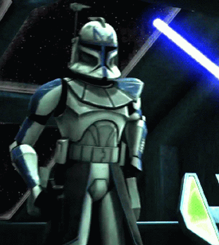 Clone Trooper With Letter X On Head GIF