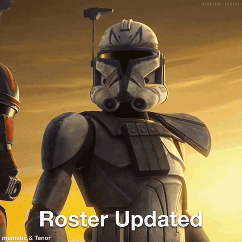 Clone Trooper With Roster Updated Caption GIF