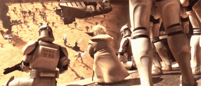 Clone Troopers Looking At Helicopter GIF