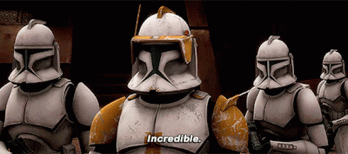 Clone Troopers Standing In Line Saying Incredible GIF