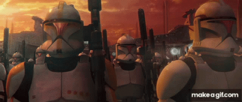 Clone Troopers Standing In Line With Makeagif.com GIF