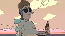Close Enough Character Thrilled By Fire Tornado GIF