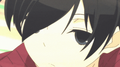 Close-Up Anime Character With Black Hair GIF