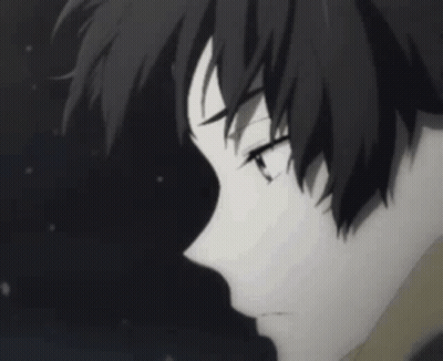 Close Up Anime Face Black And White GIF