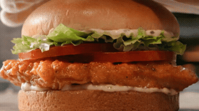 Close Up Bacon Cheeseburger With Ketchup And Mayonnaise GIF