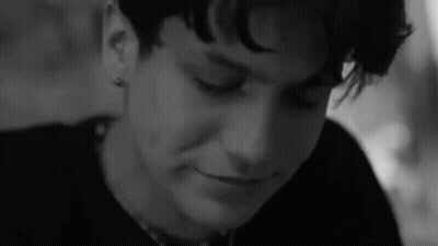Close Up Black And White Face With Eyes Closed GIF