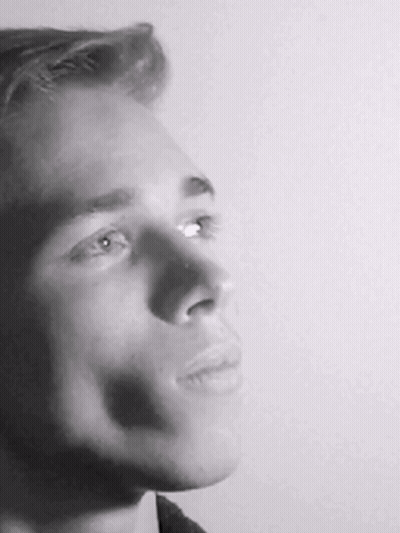 Close Up Black And White Man With Eyes Closed GIF