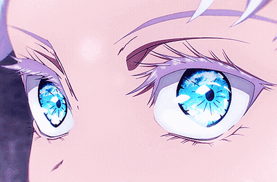 Close Up Blue Eye With White Eyelashes GIF