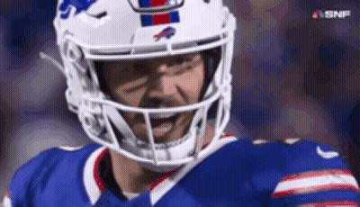 Close Up Buffalo Bills Football Player Helmet GIF