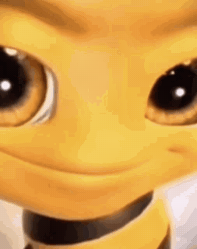 Close Up Cartoon Character Big Eyes Smile GIF