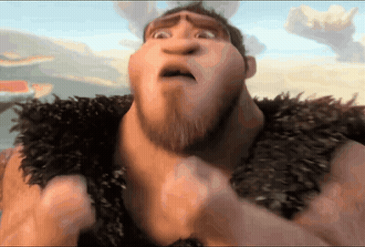Close Up Cartoon Character With Beard Surprised GIF