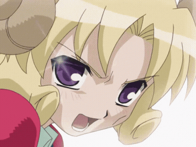 Close Up Cartoon Character With Horns GIF